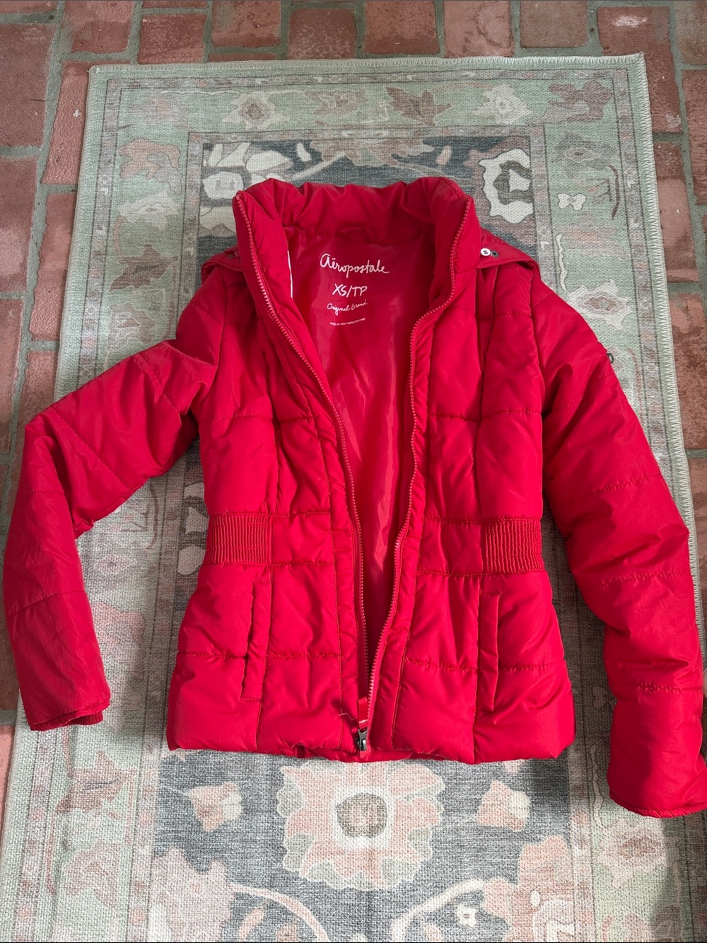 Aeropostale Bright Red Quilted Puffer Jacket for Women